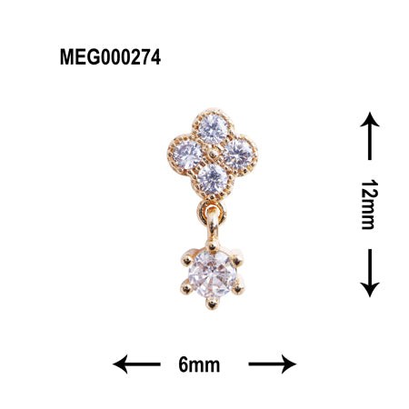 SONAIL×MEG Jewelry Flower Rhinestone Charm 2P