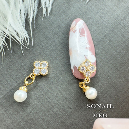 SONAIL×MEG Jewelry Flower Pearl Charm 2P