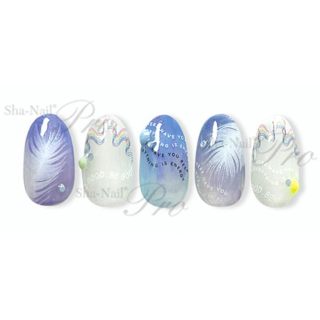 Photo nail ◆Plus X Rainbow Wide Wave