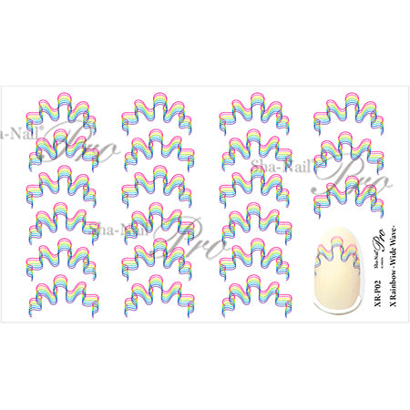 Photo nail ◆Plus X Rainbow Wide Wave