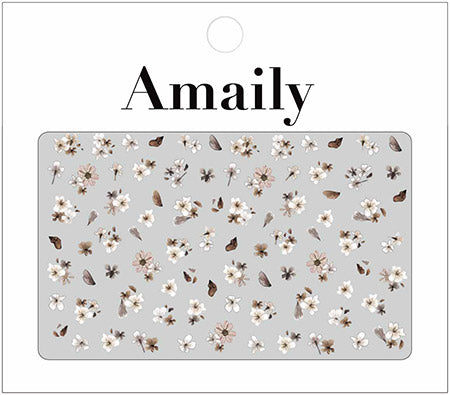 Amaily Nail Sticker No. 1-45 Pressed Flowers (brown)