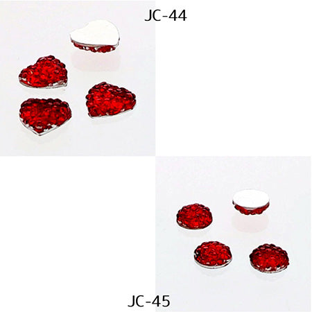 BEAUTY NAILER Jewelry Collection Flat Epoxy Stone Round JC-45 12P