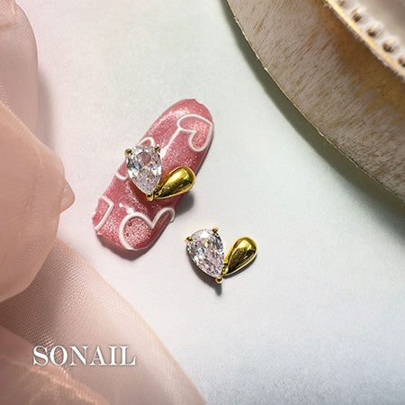 SONAIL Metallic Water Drips Stone Parts Gold FY000400 2P
