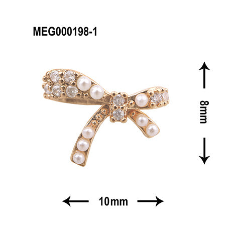 SONAIL×MEG Asimée Bow Knot Ribbon Nail Accessory S size gold MEG000198-1 2P