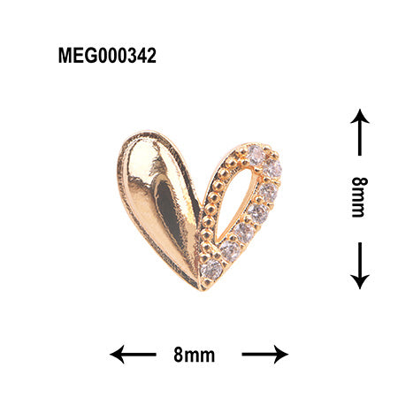 SONAIL×MEG Asymmetric Metallic Heart Smart S size gold MEG000342 2P