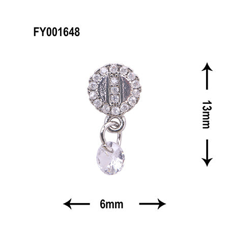 SONAIL Jewel Eye & Clear Stone Charm Silver FY001648 2P