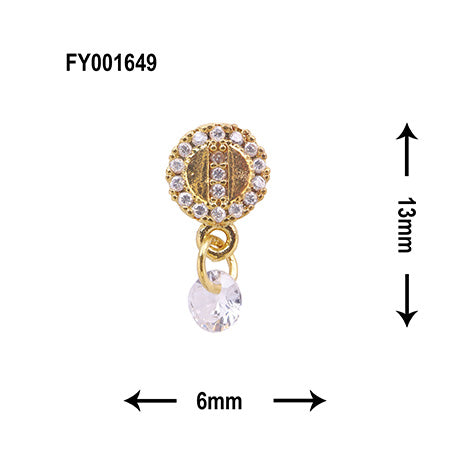SONAIL Jewel Eye & Clear Stone Charm Gold FY001649 2P