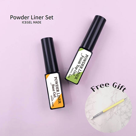 ICE GEL Powder Lincer Base Gel & Top Gel Set 6ml×2