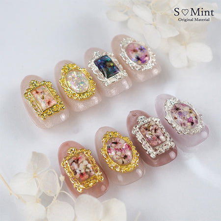 Esmint Jewelry Broach Frame Square Gold 4P