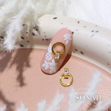 SONAIL Mini Ring Rectangle Stone Gold FY000408 2P