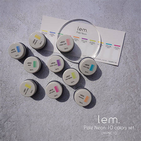 lem. Color Gel Pale Neon 10-color set LM-PNC10 3g x 10 colors