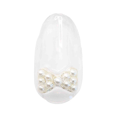 MATIERE Metal Parts Pearl Ribbon Silver 2P