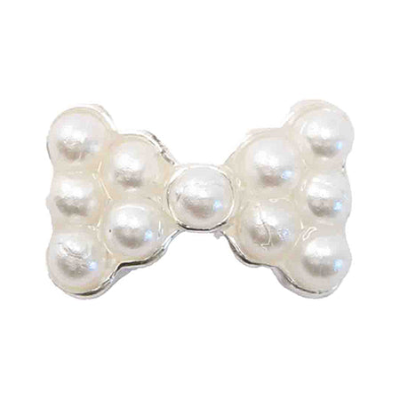MATIERE Metal Parts Pearl Ribbon Silver 2P
