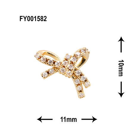SONAIL Asymmetrical Volume Bijou Ribbon Gold FY001582 2P