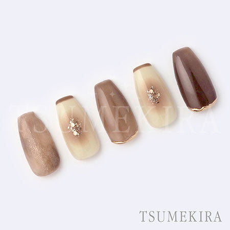 Produced by Aya Tsumekira Cheek Nails Nut Brown