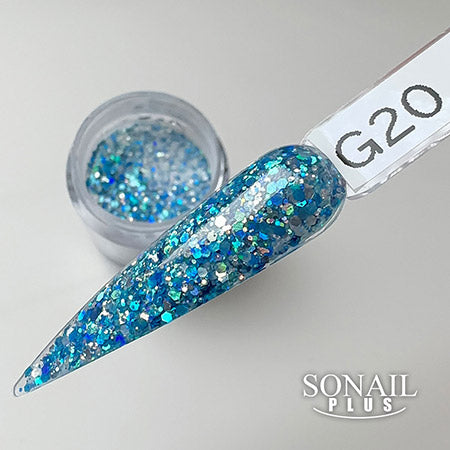 SONAIL×LUXURY Sparkle Scalp Powder Turquoise Blue G20 FY001467 7g