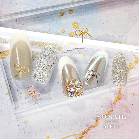 SONAIL×MEG Line Ribbon Gold & Silver Assortment MEG000355 4P