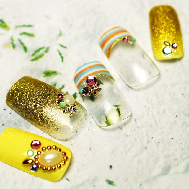 SHAREYDVA Metal Studs Star Fish Gold S 8P