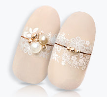 Photo Nail Plus FRS-CF01 [French es] Cotton Flower Lace White