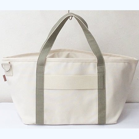 【25990】Soeno Nail Tote Bag Beige / Olive