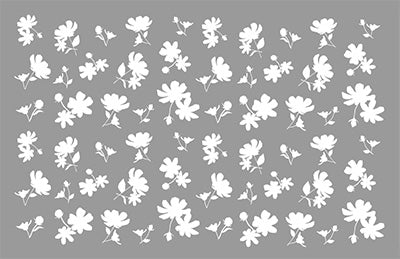 Amaily Nail Sticker No. 1-8 Silhouette Flower White