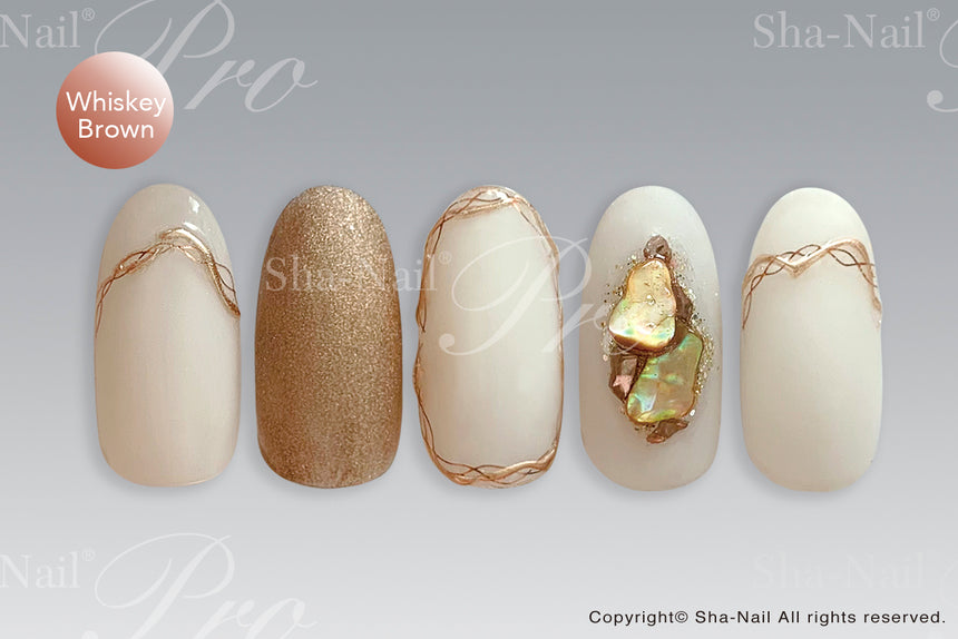 Sha-Nail Photo Nail Plus Waveline Whiskey Brown  RUMI-PWL02