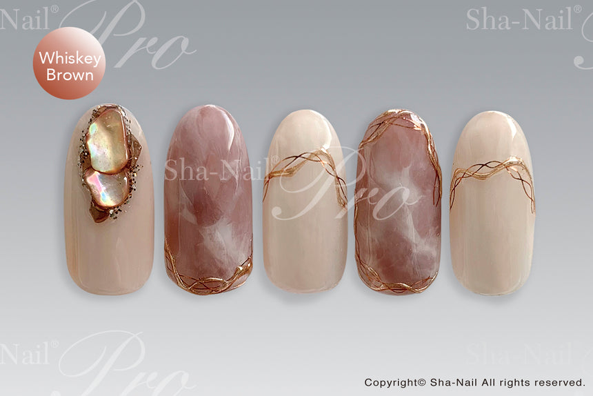 Sha-Nail Photo Nail Plus Waveline Whiskey Brown  RUMI-PWL02