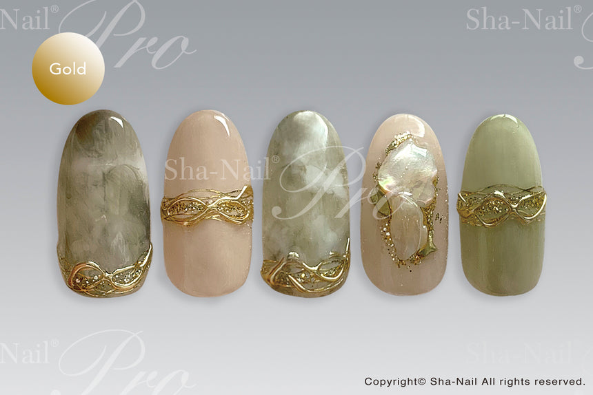 Sha-Nail Photo Nail Plus Waveline Gold RUMI-PWL01