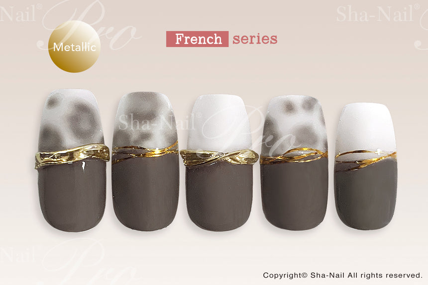 Sha-Nail Plus French Random Vertical Line  FR-RRV01 French Random Vertical Line Gold