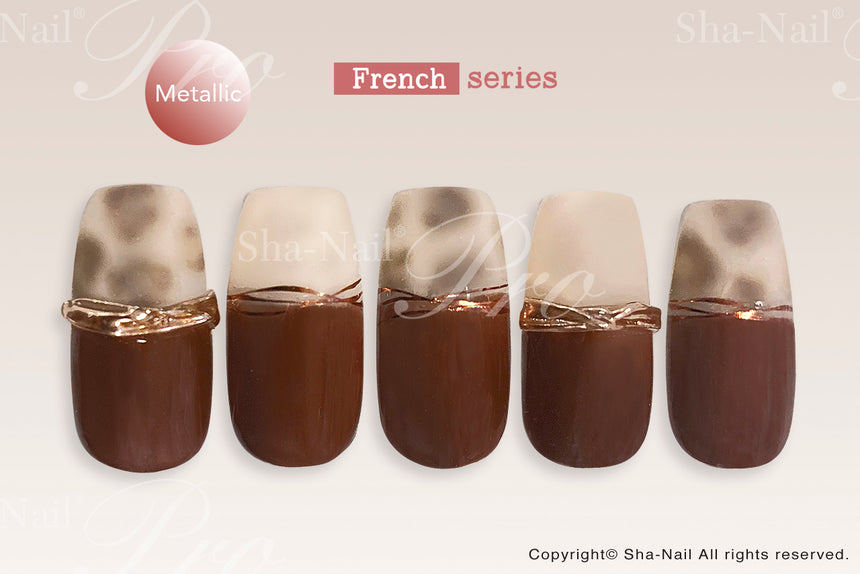 Sha-Nail Plus French Random Vertical Line  FR-RRV02 Whiskey Brown