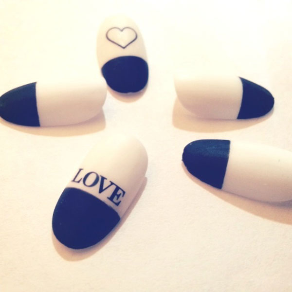 Amaily Nail Sticker No. 2-5 Love Message Black