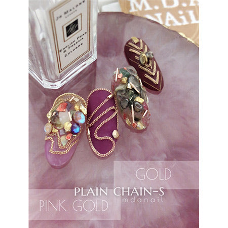 Bonnail Pink Gold Plain Chain S