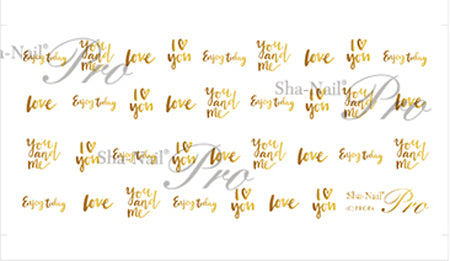 Sha-Nail Plus Sticker Script Font Gold SC-PG