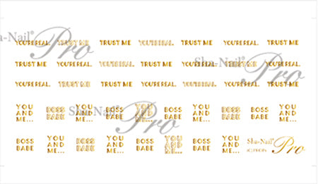 Sha-Nail Plus Sticker Gothic Font Gold GF-PG