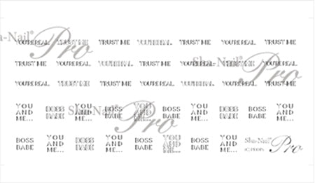 Sha-Nail Plus Sticker Gothic Font Silver GF-PS