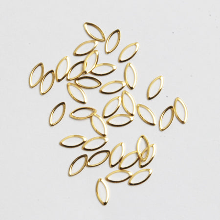 SHAREYDVA Leaf Blank Gold 2.5x5mm 50p