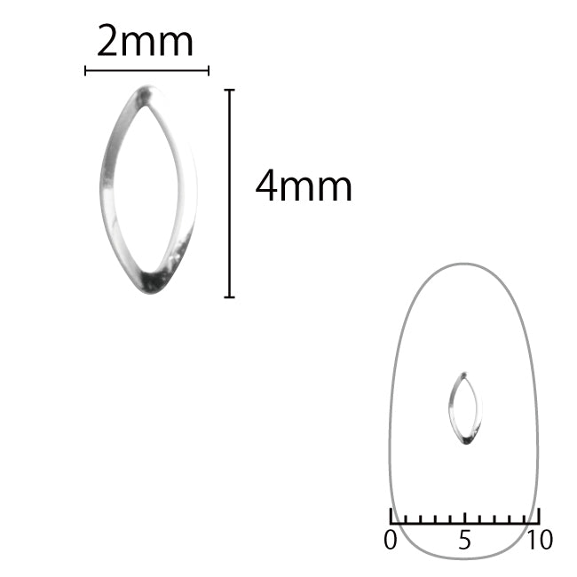 SHAREYDVA Mini-Leaf Inside Cutout Sliver 2x4mm 50p