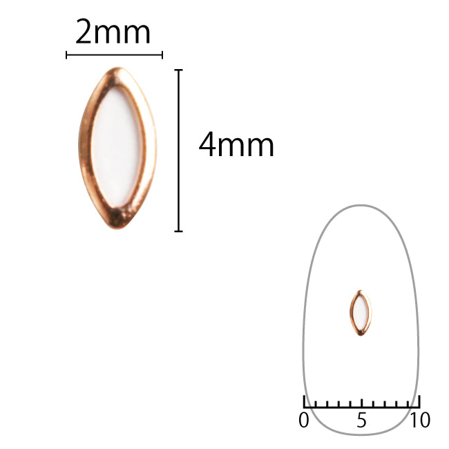 SHAREYDVA Mini-Leaf Inside Cutout Pink Gold 2x4mm 50p