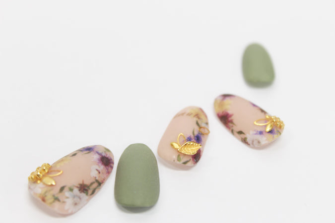 SHAREYDVA Mini-Leaf Inside Cutout Pink Gold 2x4mm 50p