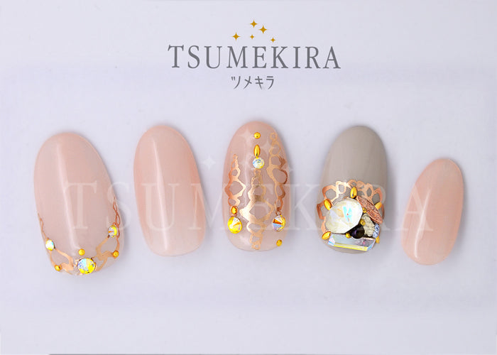 Tsumekira rrieenee Produce 4 Tears Ring-1-Champagne Pink