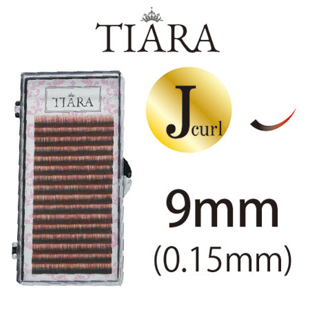 TIARA Gradation Color Lash Red & Black J Curl 9mm