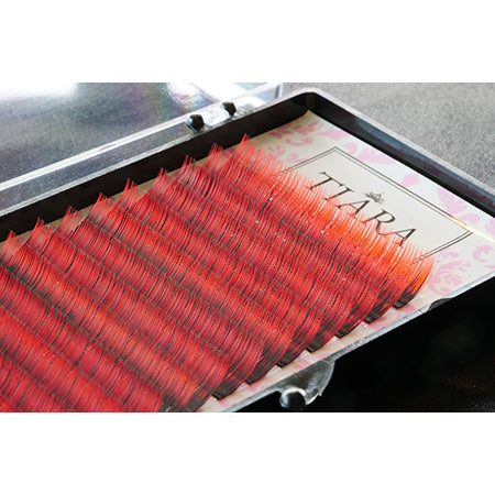 TIARA Gradation Color Lash Red & Black J Curl 11mm