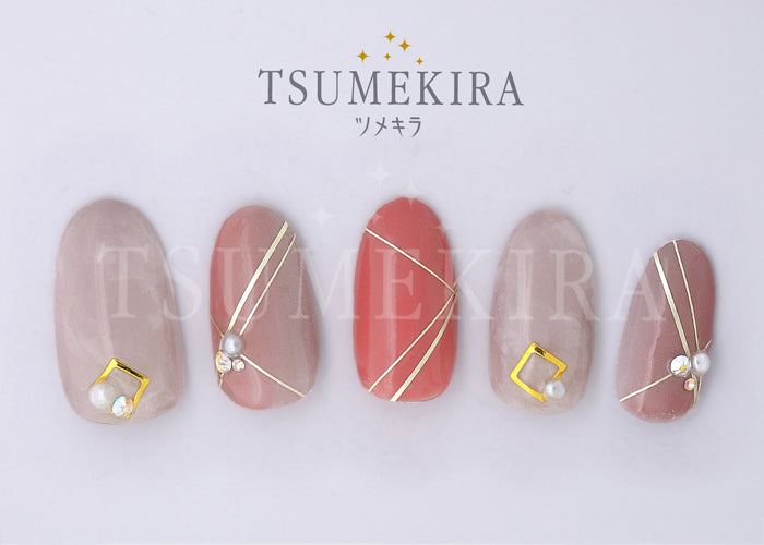 Tsumekira Pinstripe White Gold SG-PIN-204 (for exclusive use of gel)