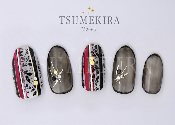 Tsumekira Pinstripe White Gold SG-PIN-204 (for exclusive use of gel)