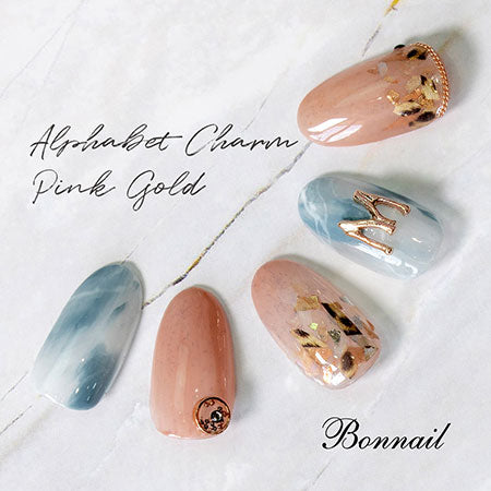 Bonnail Alphabet Charm Pink Gold S