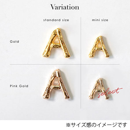 Bonnail Alphabet Charm Mini Pink Gold H