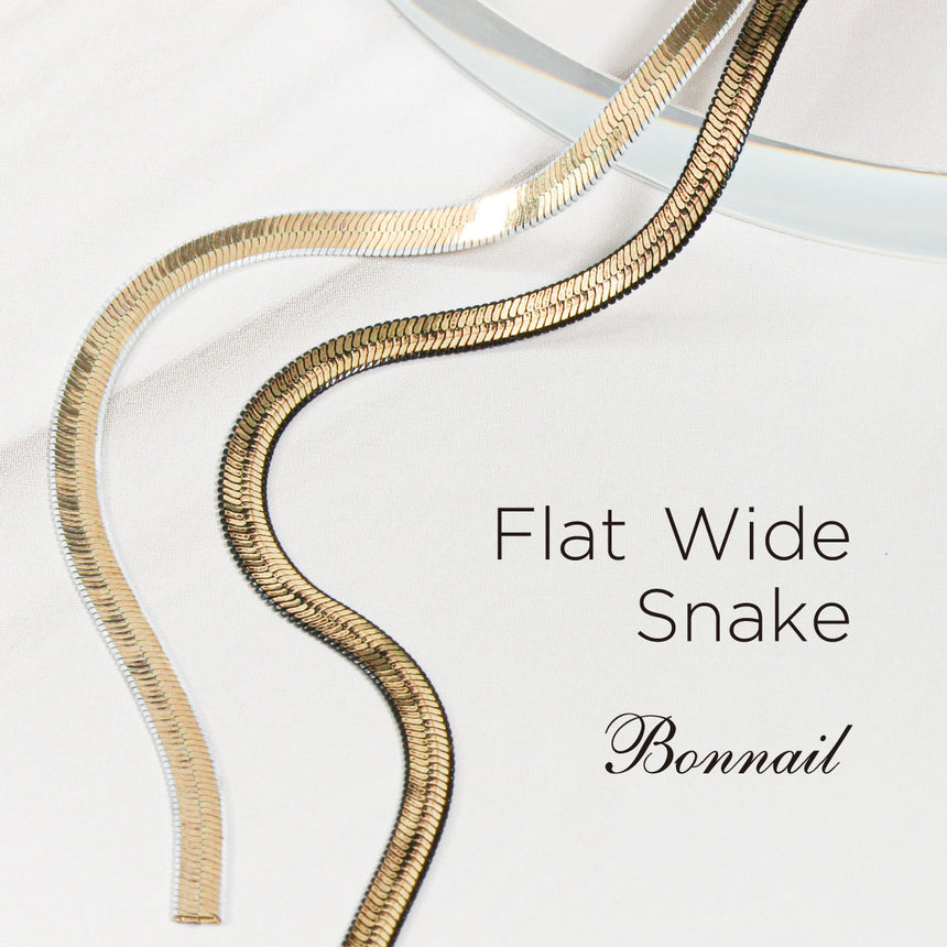 Bonnail chain flat wide snake Black