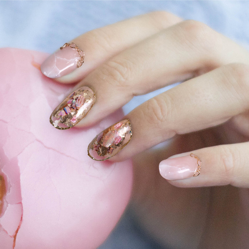 Bonnail Chain Design Lace S Pink Gold