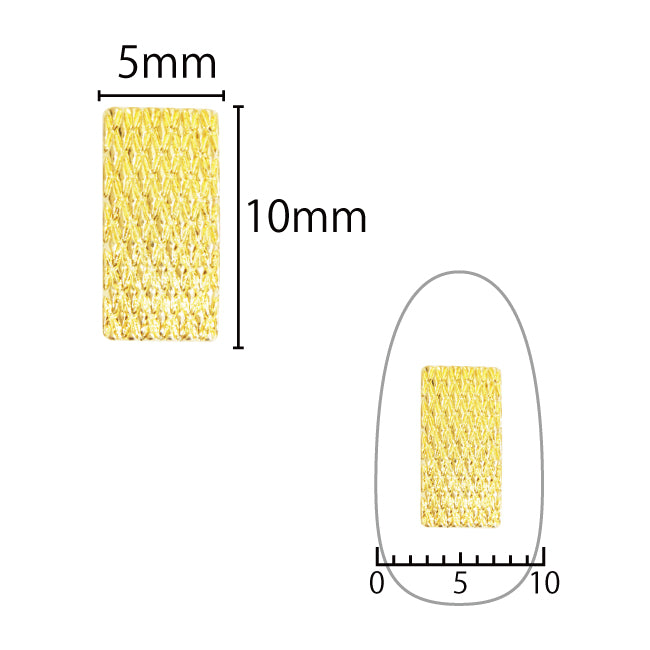 SHAREYDVA Nail Parts Mesh Morocco Rectangle Gold