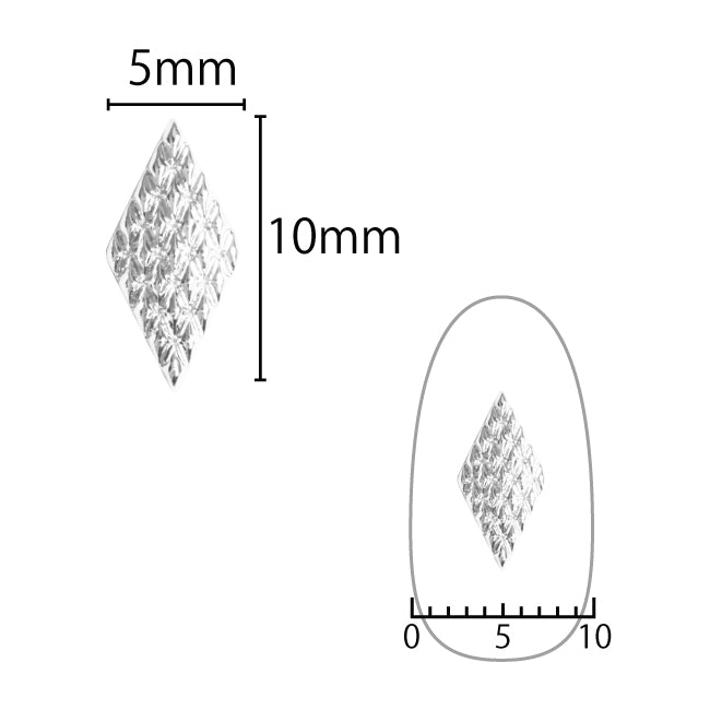 SHAREYDVA Nail Parts Mesh Morocco Diamond Silver